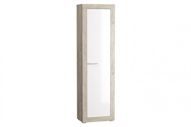Изображение товара Шкаф для одежды Мартин белый глянец и дуб серый крафт 60х210х37 см Изображение товара Шкаф для одежды Мартин белый глянец и дуб серый крафт 60х210х37 см