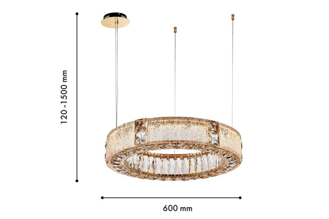 Люстра подвесная LED FAVOURITE Templum 30 кв.м., 60х12х60 см, LED