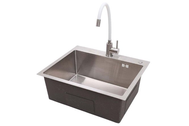 Изображение товара Врезная кухонная мойка ALCORA Vienna 50х45 см с сифоном и смесителем