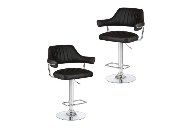 Изображение товара Комплект барных стульев DOBRIN Charly 61х99х54 см, цвет обивки чёрный, ножек хром