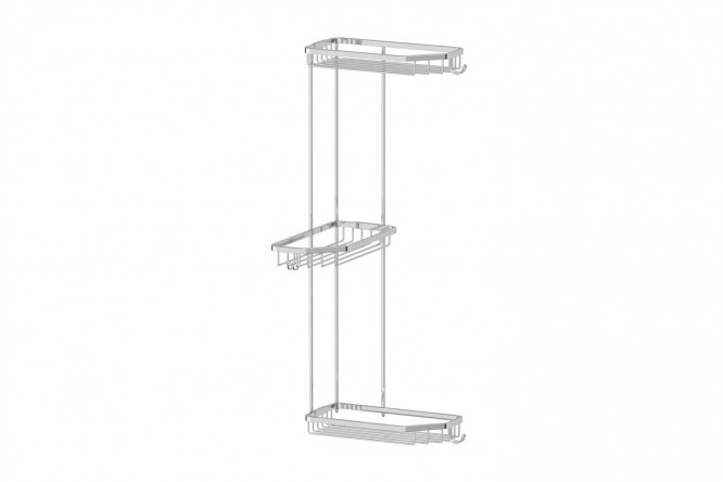 Изображение товара Полочка-решётка угловая 3-ярусная с крючками FBS Ryna 22x53.9x22 см
