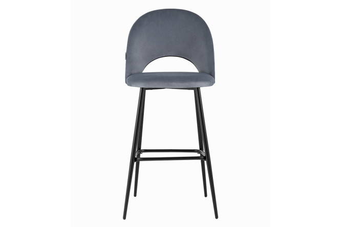 Изображение товара Стул барный Stool Group Меган 51х111х55 см, цвет обивки серый, ножек чёрный
