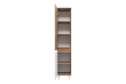 Мебельный гарнитур для ванной Дакота 80 напольный, пенал левый цвет фасада белый, дуб галифакс олово, каркаса белый, дуб галифакс олово