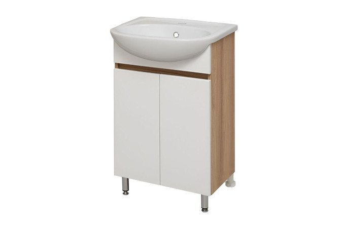 Изображение товара Тумба напольная RUNO Лада 50 00-00004575 49,3 см дуб блеквуд белый фасад