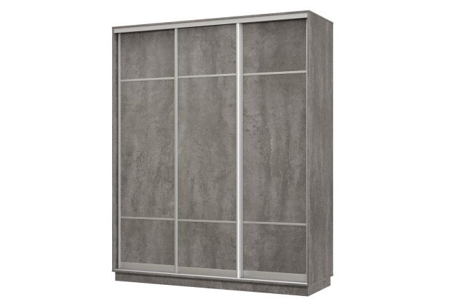 Изображение товара Шкаф-купе 3-дверный Практик 180х240х60 см серебро для хранения Изображение товара Шкаф-купе 3-дверный Практик 180х240х60 см серебро для хранения