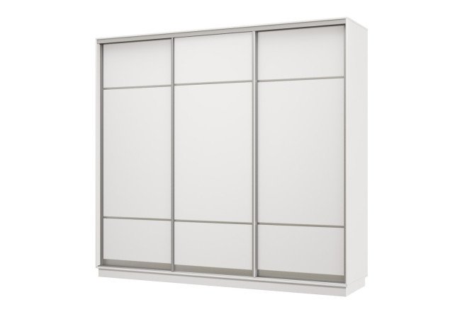 Изображение товара Шкаф-купе 3-дверный Практик 210x240x60 см белый профиль серебро