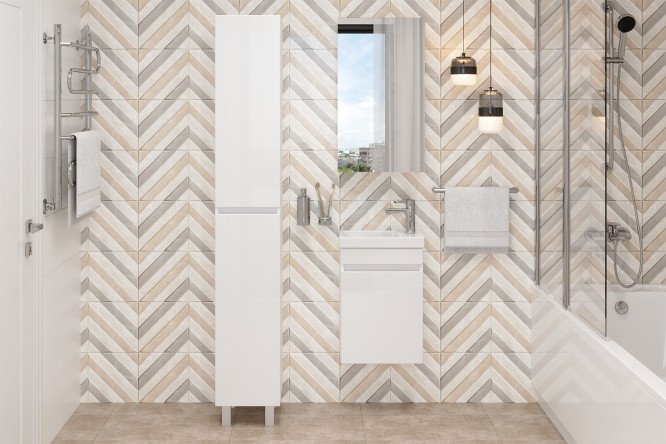 Изображение товара Ванный гарнитур Милтон 40 подвесной белый для современной ванной комнаты