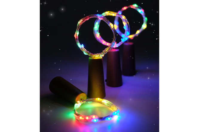 Изображение товара Комплект электрогирлянд ФАZА Пробки DC-G04-20MS4 2 м