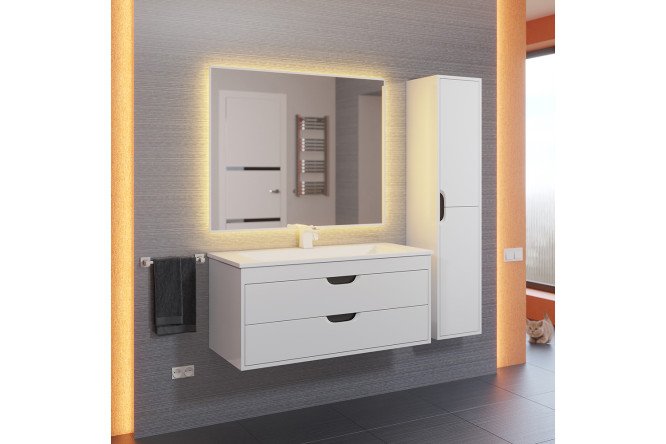 Изображение товара Ванный гарнитур Modul 100 белый и графит современный дизайн