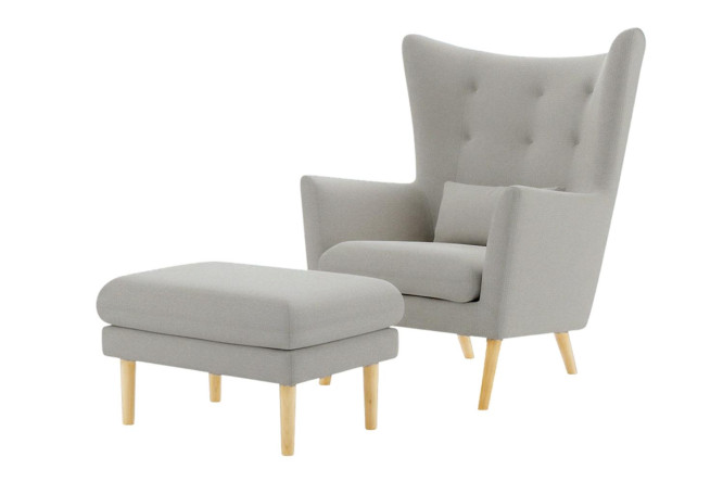 Изображение товара Кресло и Пуф Эльтон серый - современная мебель для дома и офиса