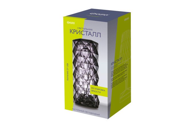 Cветильник настольный ФАZА Кристалл LED, 1.5 Вт, 9x21x9 см