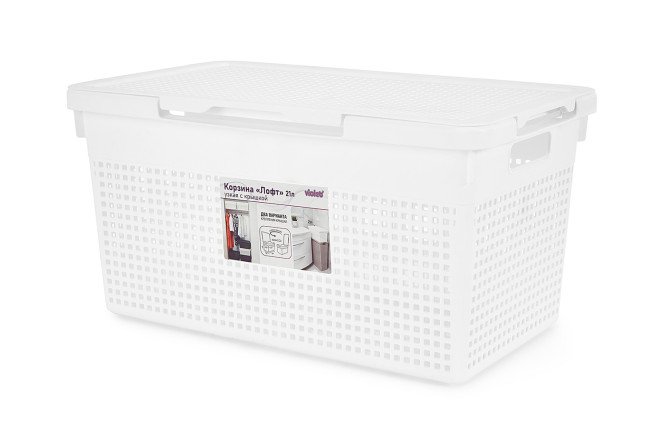 Изображение товара Корзина для белья Лофт узкая 45x24x26 см 21 л полипропилен
