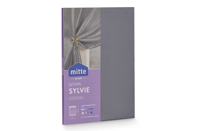 Фото 8 Штора MITTE Sylvie 140х260 см, 1 шт., цвет серый