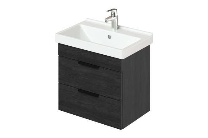 Изображение товара Тумба подвесная Alta 60 60.5 см, цвет каркаса морское дерево карбон, фасада морское дерево карбон