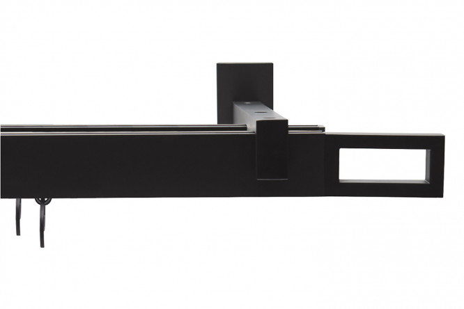 Изображение товара Двухрядный металлический карниз ARTTEX Хай-тек Фрейм 320/332 см черный