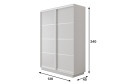 Шкаф-купе 2-дверный Slide-2 v.2 120х240х45 см, белый снег/белый профиль, с разделителями
