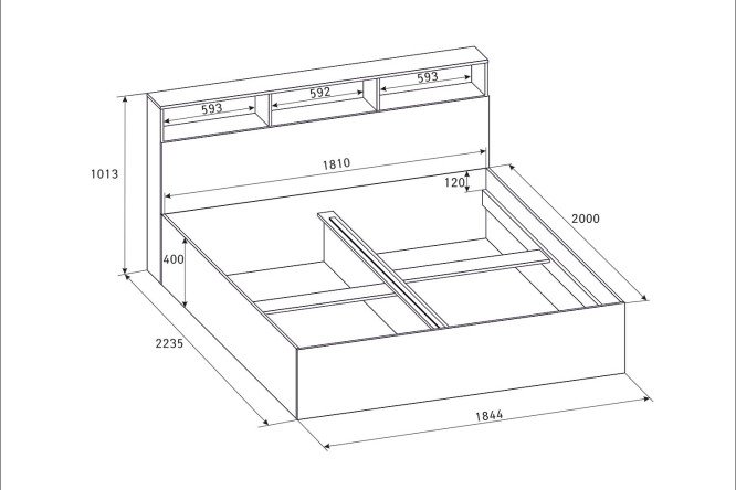 Кровать морена 90х200 см с полками
