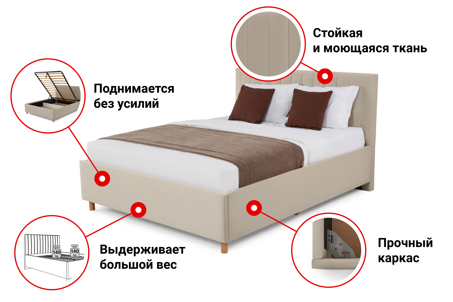 

Кровать с подъёмным механизмом Garda, Garda