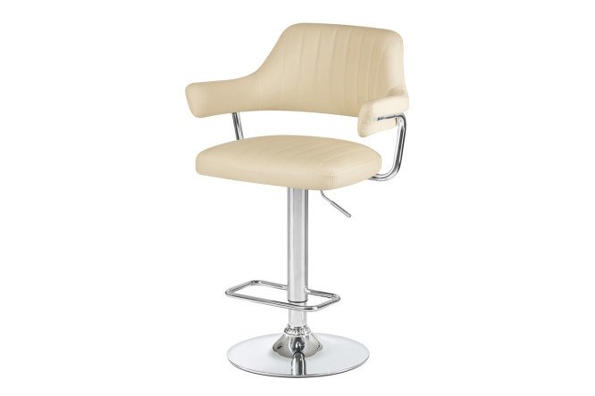 Изображение товара Стул барный DOBRIN Charly 61х99х54 см, цвет обивки кремовый, ножек хром