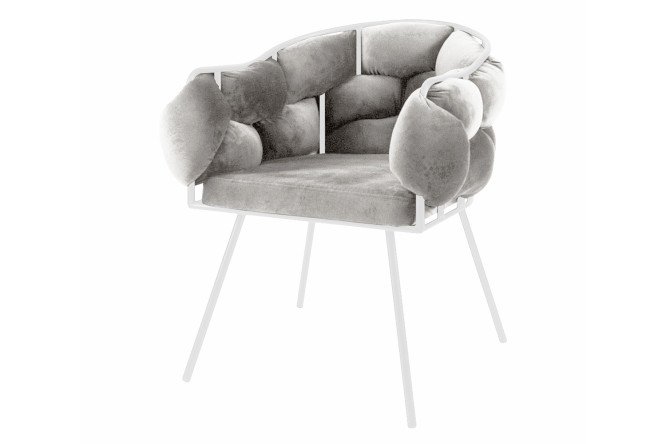 Изображение товара Стул Милан с подлокотниками 56х83х56 см велюр металл