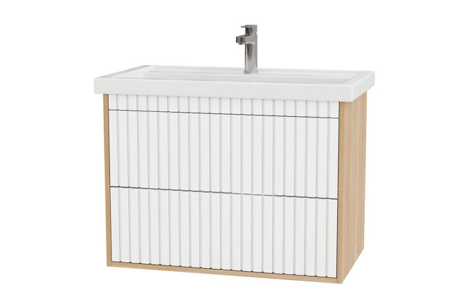 Изображение товара Подвесная тумба ONIKA Дайлер 80 108061 белый дуб сонома габариты 77 см