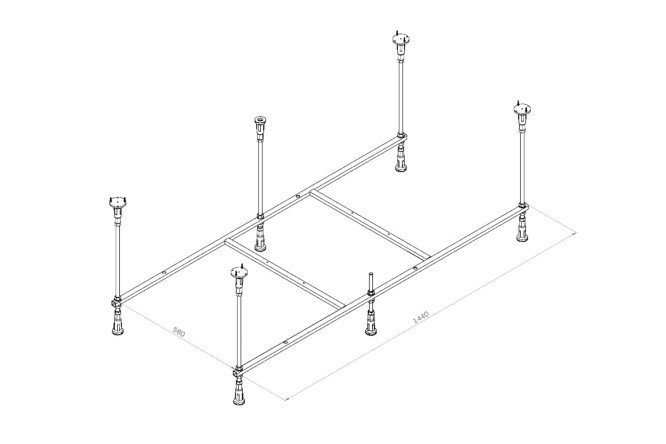 Каркас для ванны AM.PM Func W84A-150-070W-R 144х56х58 см