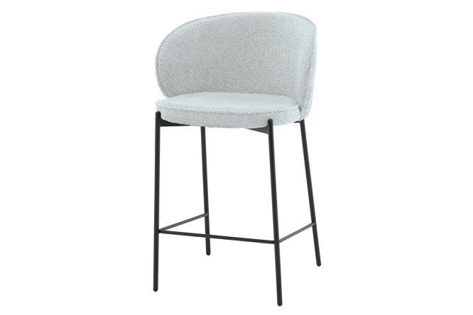 Изображение товара Стул барный Stool Group Тисдейл 56х94.5х56 см, цвет обивки светло-голубой, ножек чёрный