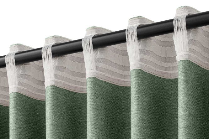 Штора ESTUDI BLANCO Hazel 180х300 см, 1 шт., цвет зелёный
