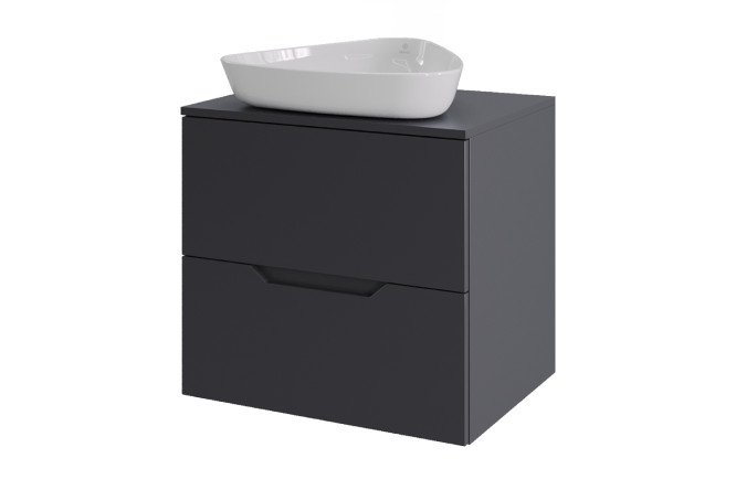 Изображение товара Тумба подвесная ORANGE Line 60 с раковиной, графит