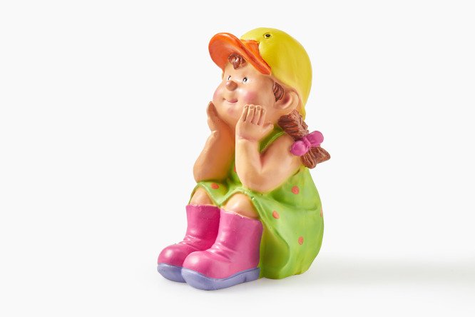 Изображение товара Декоративная фигура Девочка в кепке-уточке 19 см, Полистоун