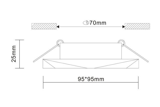 Светильник встраиваемый ST LUCE ST203 2.5 кв.м, 9.5x2.5x9.5 см, GU10