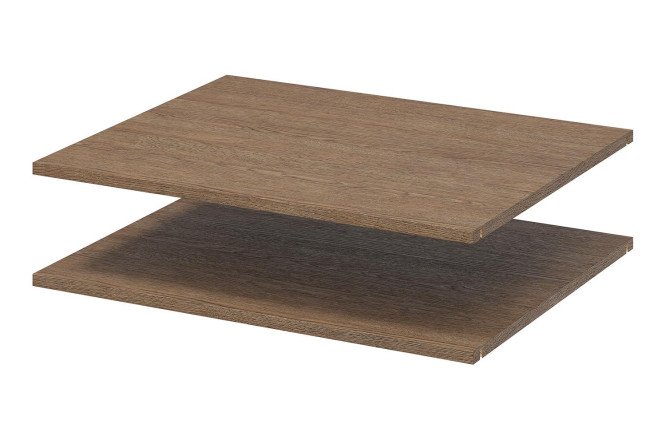 Изображение товара Комплект полок HOFF Блокс 2 шт. для каркаса шириной 75 см и глубиной 58 см, цвет дуб тёмный