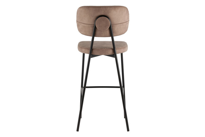 Стул барный Stool Group Ханна 47х110х55 см, цвет обивки коричневый, ножек чёрный