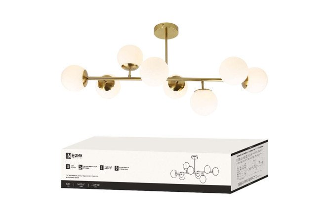 Люстра потолочная IN HOME Aurora 20 кв.м., 95x43.5x34.3 см, G9