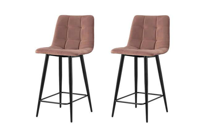 Изображение товара Набор стульев полубарных Stool Group Джанго 53х88х42 см, цвет обивки пыльно-розовый, ножек чёрный
