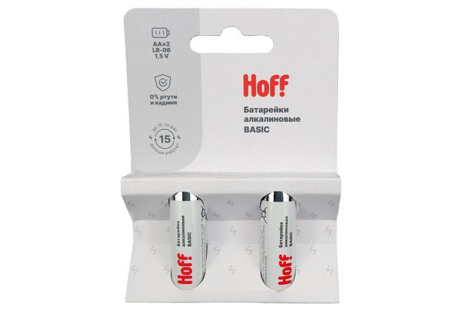 Изображение товара Батарейки алкалиновые HOFF Basic AA, 2 шт.