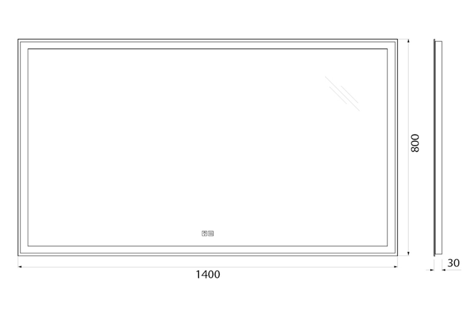Зеркало с подсветкой BELBAGNO SPC-GRT-1400-800-LED-TCH-WARM с подогревом 140х80 см