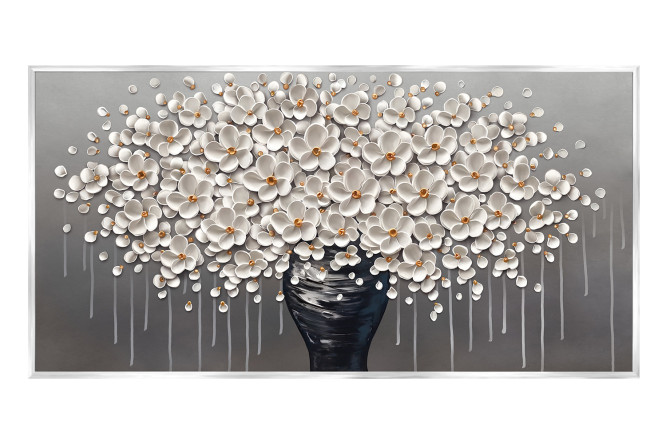 Изображение товара Репродукция в раме Белый букет 50х100 см