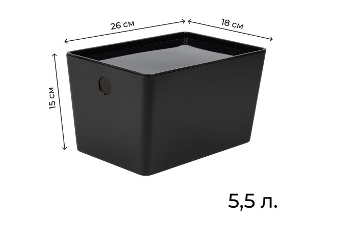Контейнер с крышкой Versa M 26x15x18 см, 5.5 л