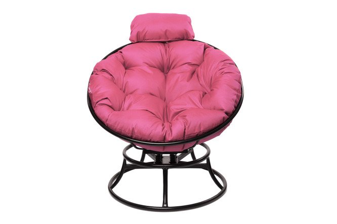 Изображение товара Кресло мини Папасан пружинка цвет каркаса чёрный, мягких элементов розовый Изображение товара Кресло мини Папасан пружинка цвет каркаса чёрный, мягких элементов розовый