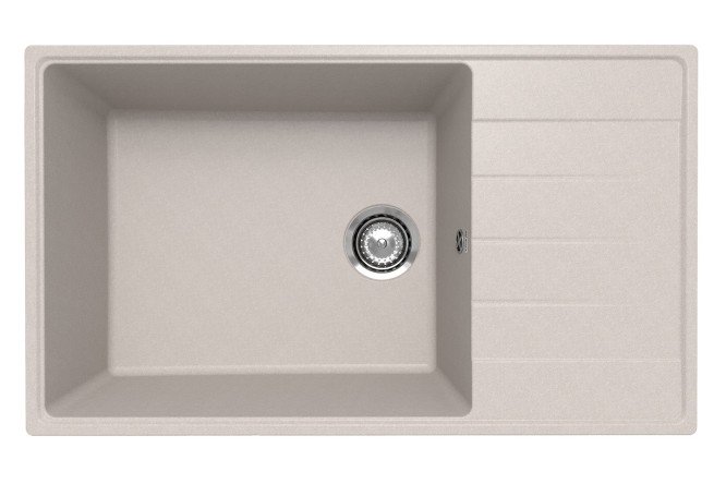 Изображение товара Врезная кухонная мойка Prima с крылом 86х50х22 см из кварцевого композита