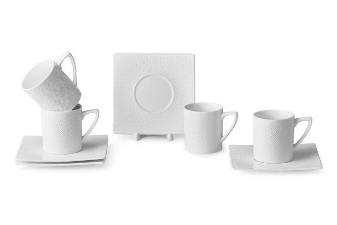 Изображение товара Набор чайных пар EVIO Tender на 4 персоны, костяной фарфор, 8 предметов