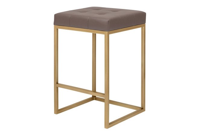 Изображение товара Стул полубарный Soho 38x66x42 см с искусственной кожей и золотыми ножками