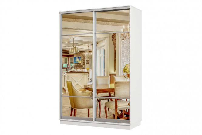 Изображение товара Шкаф-купе 2-дверный Практик 02 с зеркалом размер 120х220х60 см