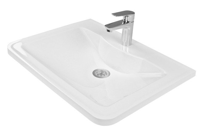 Изображение товара Накладной умывальник Adelina 60 из искусственного камня белый 59,4х10,7х45 см