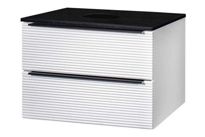 Изображение товара Тумба подвесная RUNO Орлеан 61 см белая и чёрная для ванной комнаты