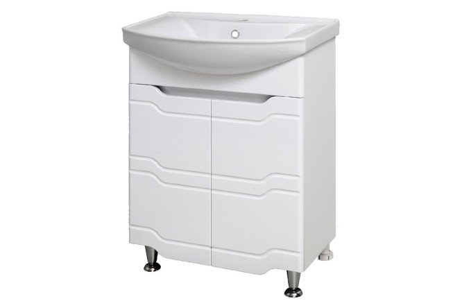 Изображение товара Тумба для ванной RUNO Стиль 62 см белая МДФ без раковины