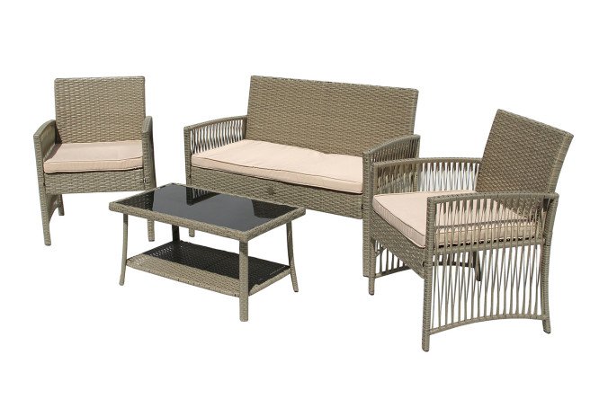 Изображение товара Набор мебели Лондон GS9026 цвет каркаса серый, отделки серо-бежевый