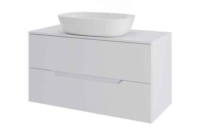 Изображение товара Тумба подвесная ORANGE Line 100 Li-100TuwMDF+B08-500W 100.5 см, цвет каркаса белый, фасада белый