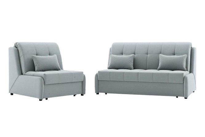 Изображение товара Диван-кровать и кресло-кровать Дрезден серый - современный и практичный мебельный набор